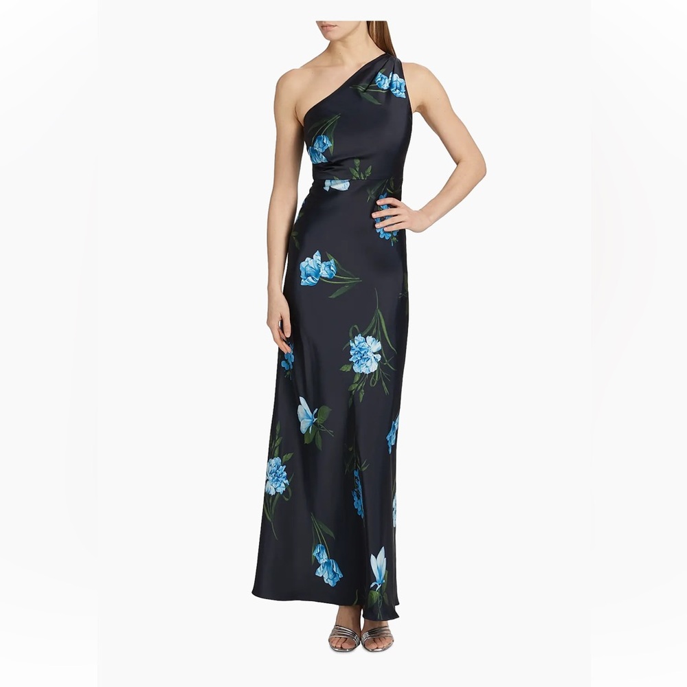 Sachin & Babi Delphine One Shoulder Floral Gown size 6‎